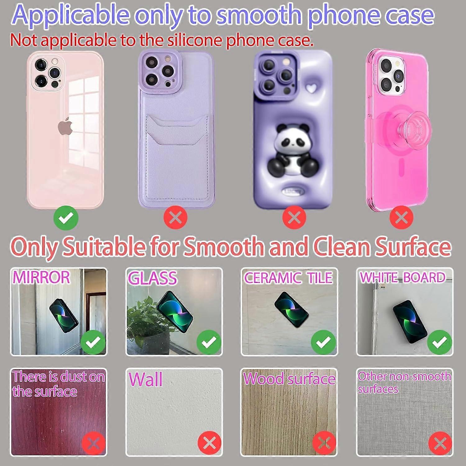 Silicone Suction Cup Phone Case Mount Handsfree Holder White Compatible with Phone Accessories for Selfies Videos Strong Grip Double Sided โ image 5