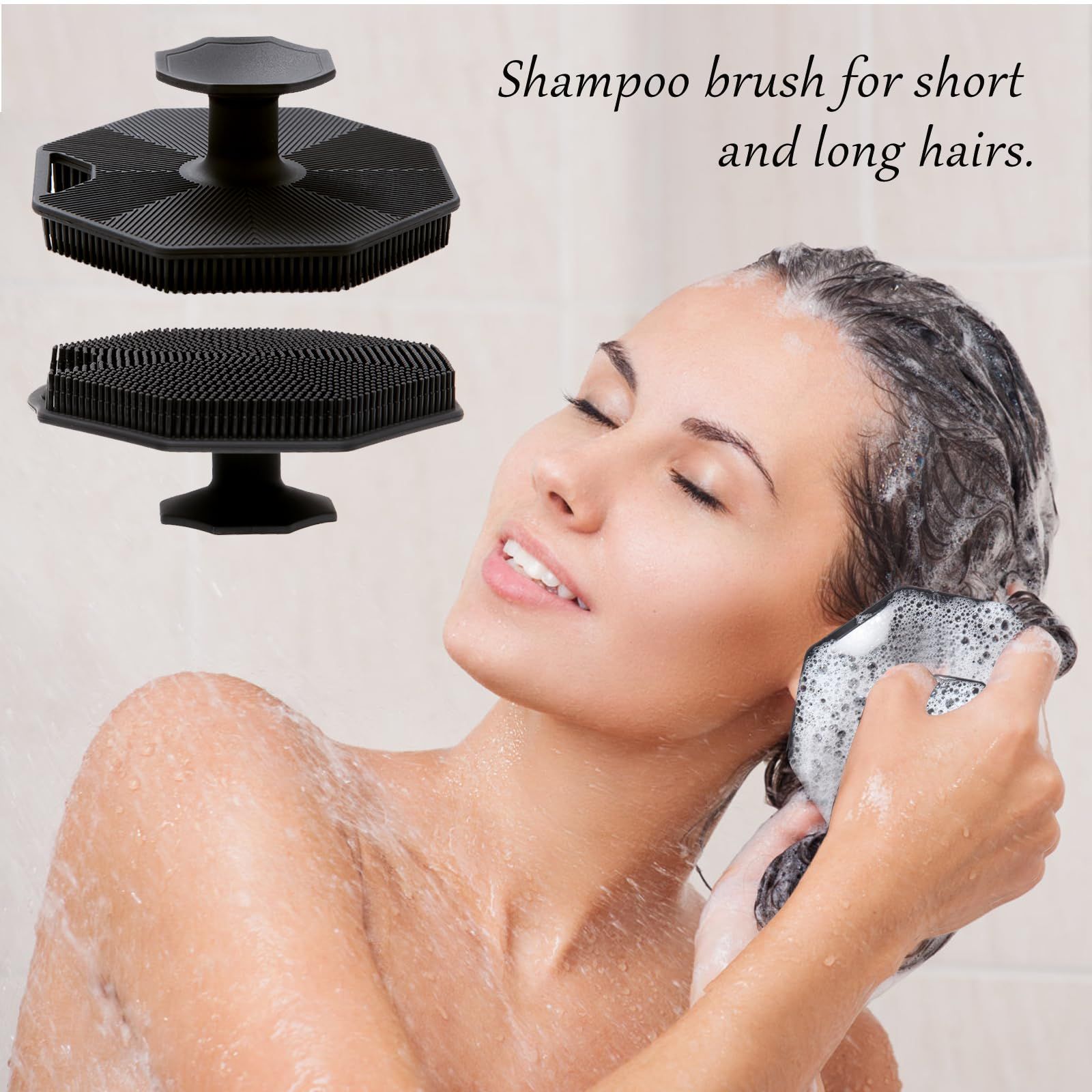 Silicone Loofah, Scalp Exfoliator Hair Shampoo Skin Cleaning Brush, Bath & Body Brushes for Men Women use in Shower (2Pack) โ image 3