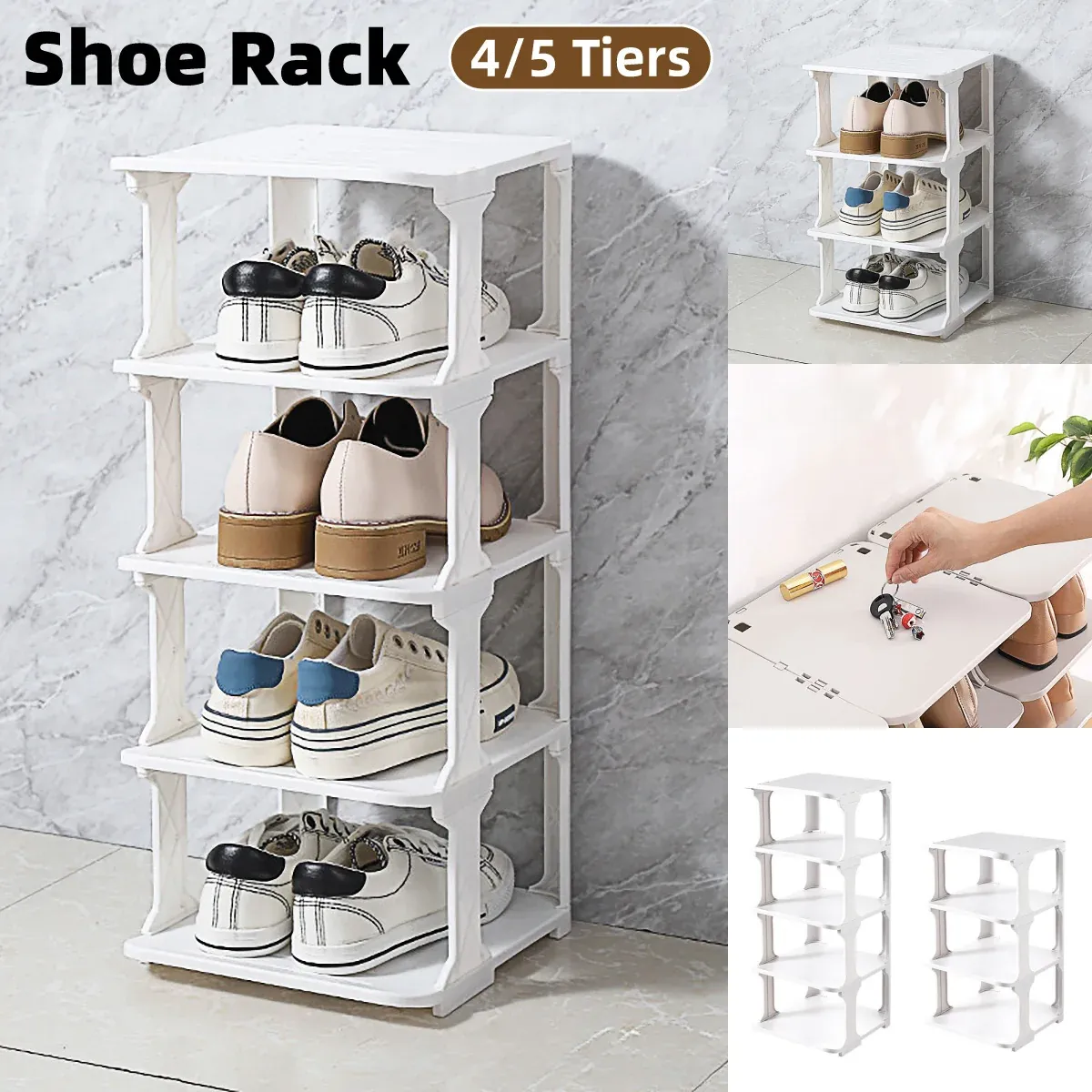 4/5Tier Shoe Rack Organizer Shelf Space Saving Storage Stand For Entryway Home - 5-Tier — image 2