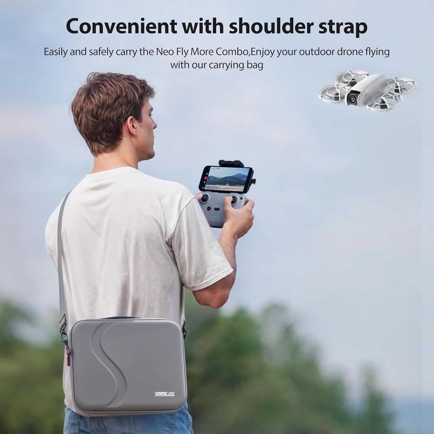 STARTRC Carrying Case for DJI Neo Portable PU Storage Protective Bag for DJI Neo Fly More Combo Accessories, Neo Intell β image 3