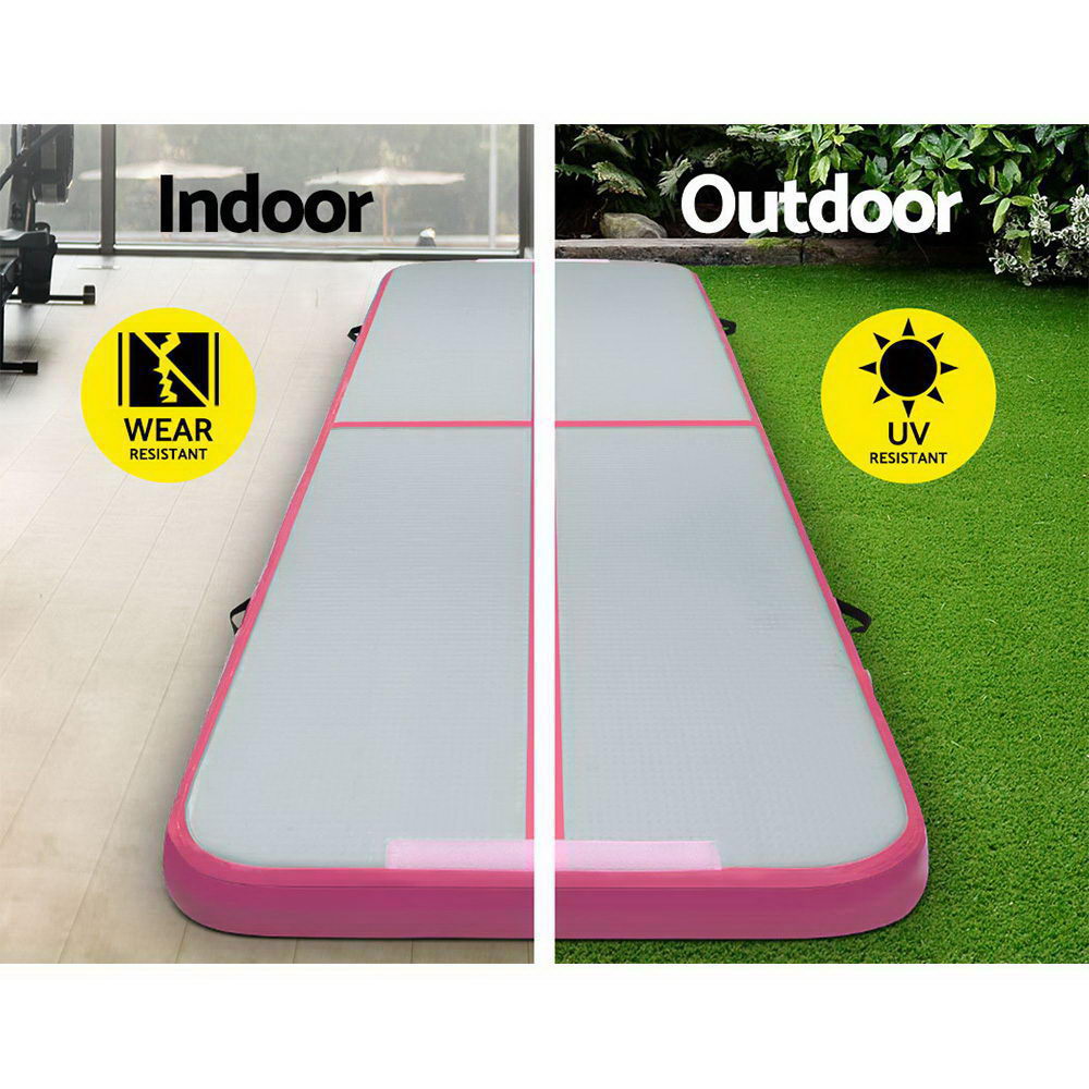Everfit 3m x 1m Air Track Mat Gymnastic Tumbling Pink and Grey โ image 4