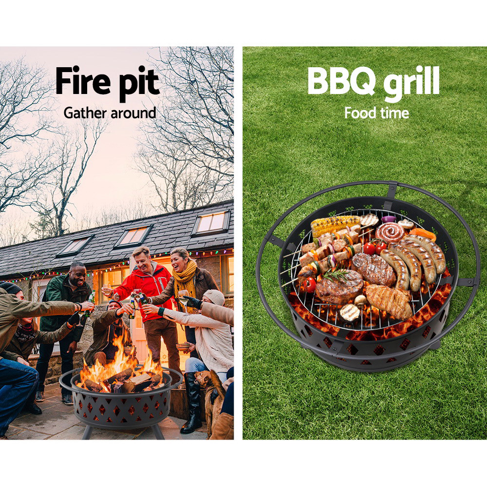 Grillz Fire Pit BBQ Grill 82cm โ image 3