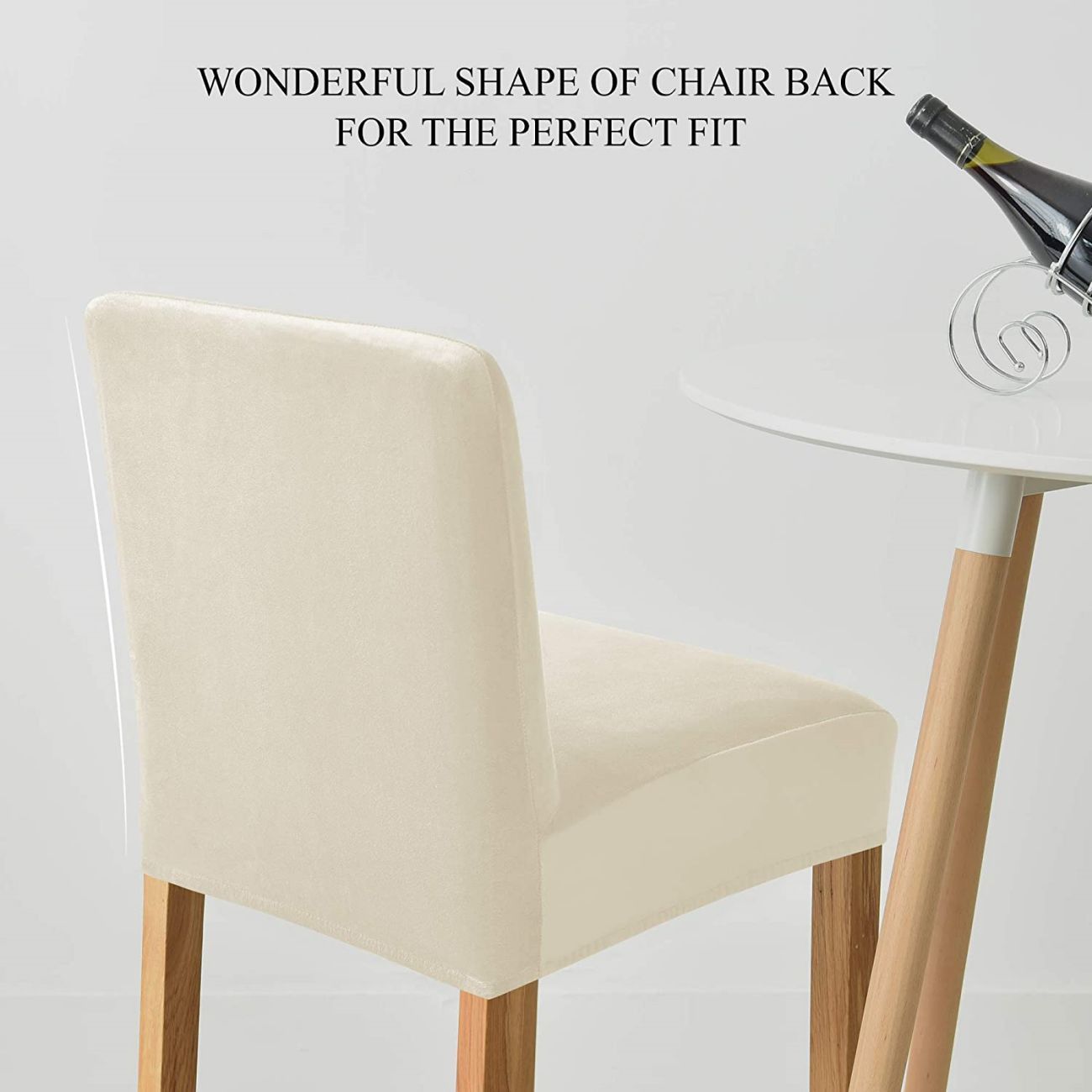 Chair Covers for Pub Chairs,Counter Stool Slipcovers, Stretch Bar Stool Chair Covers Pack of 2 (Off White)Only chair covers โ image 2