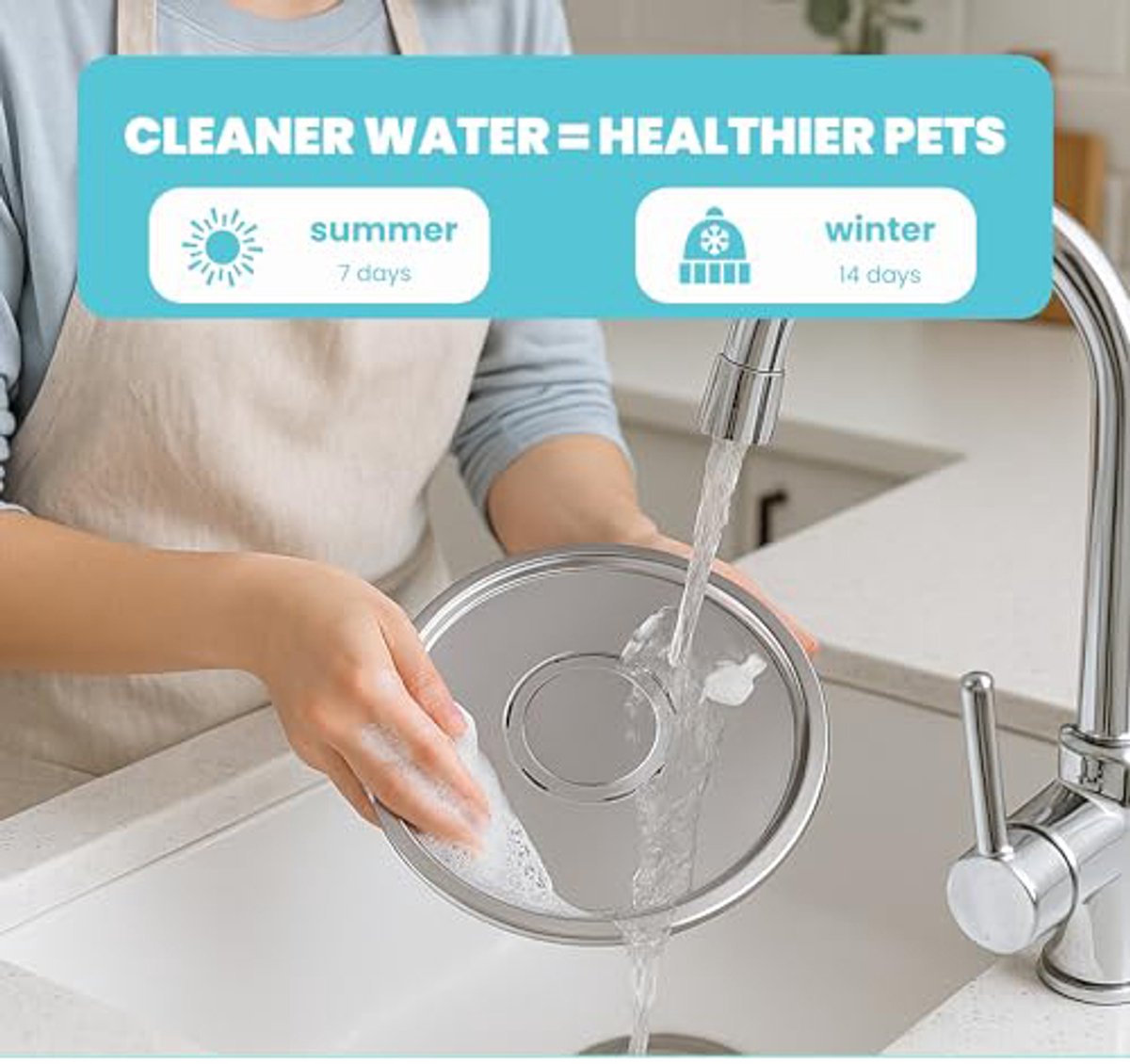 Cat Drinking Fountain - Quiet Drinking Fountain for Cats - 3.2L Stainless Steel Water Fountain with Filter - Cat Water Fountain - Cat Drinking Bowl - Includes — image 3