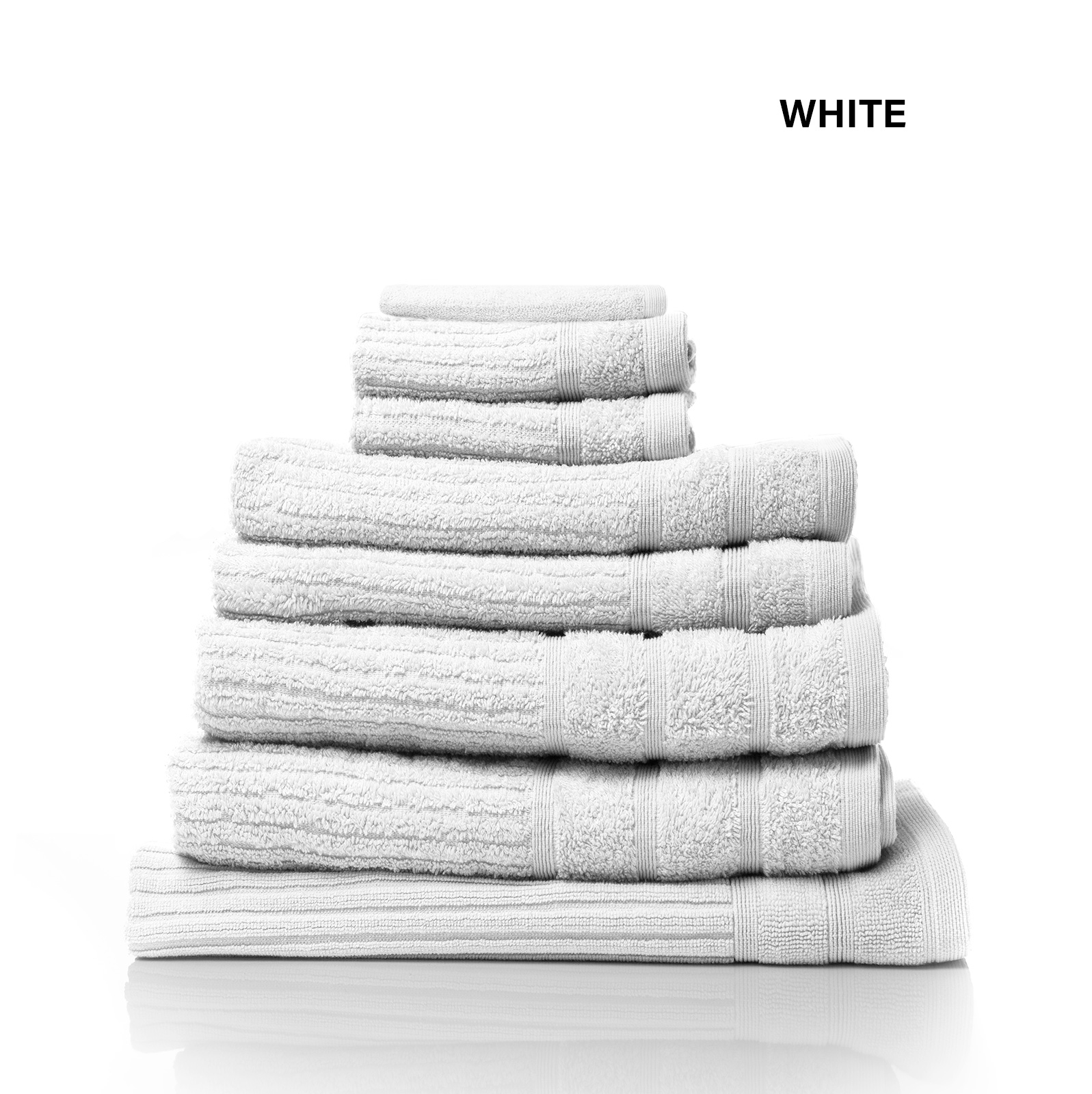 Royal Comfort Eden Egyptian Cotton 600GSM 8 Piece Luxury Bath Towels Set - White โ image 5