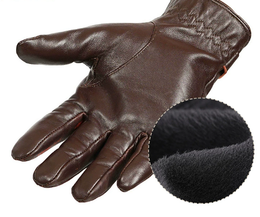 S Dark Brown Premium Men's Genuine Sheepskin Leather Driving & Cycling Gloves โ image 2