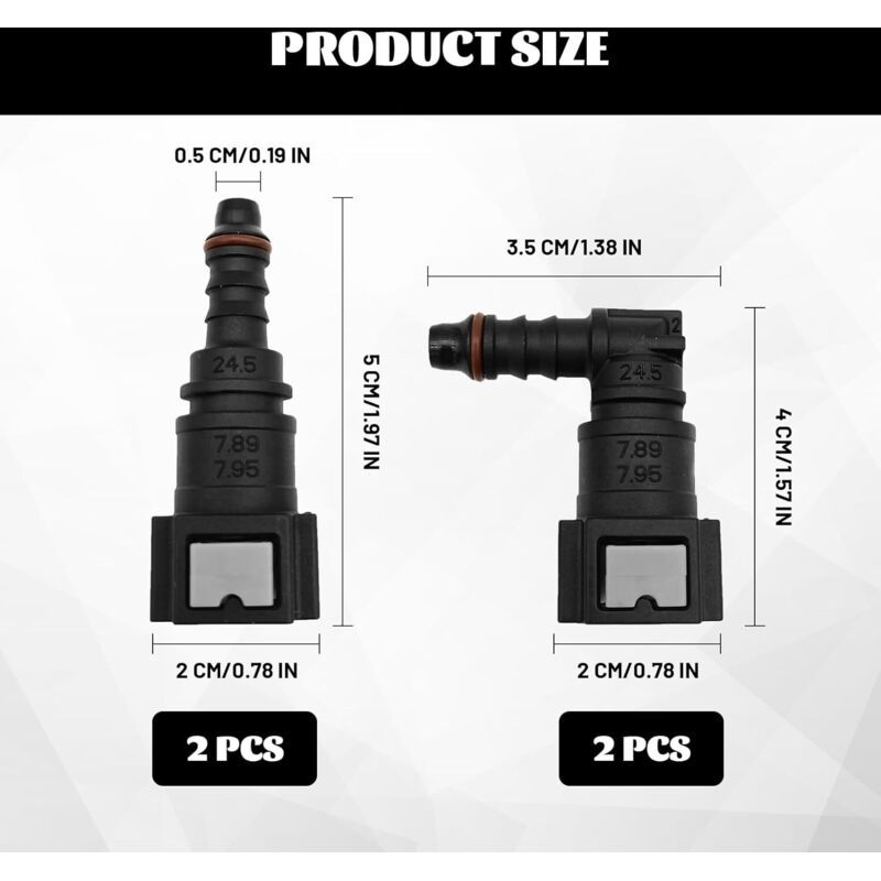 to Fuel Hose Connector Fuel Hose Diesel Hose Quick Diesel Connector Quick Fuel Connector for Diesel, 7.89mm, 8mm โ image 2