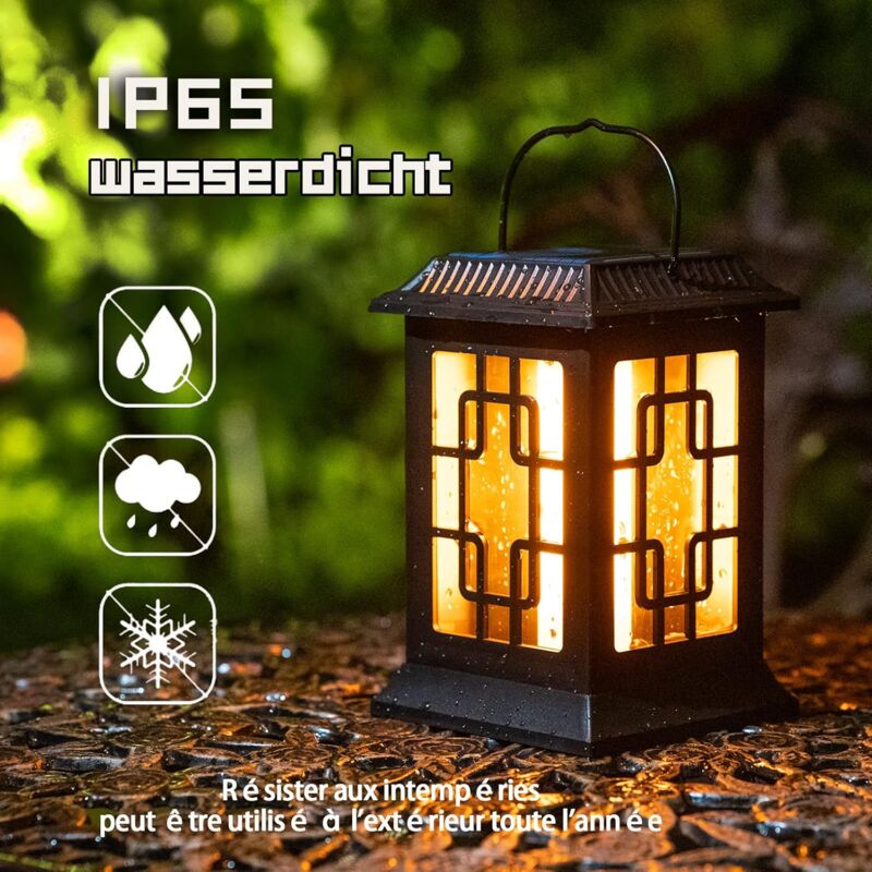Outdoor Solar Light, Outdoor Solar Lantern Garden, Solar Lantern Two Working Modes Flashing/Warm Solar Torch Garden For — image 2