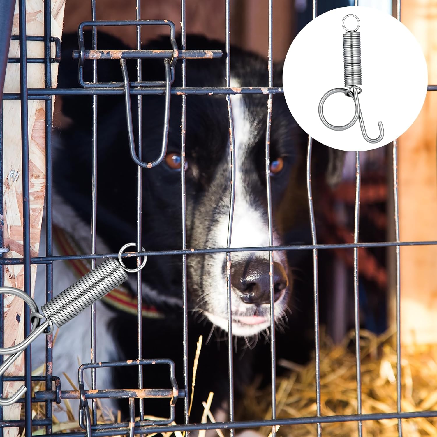 10 Pack Spring Cage Latch Door Spring Hook, Pet Door Latch Metal Finger Pet Cage Lock Wire Clips Rabbit Cages Accessories for Rabbit, Dog, Cat, Parrot, Guinea โ image 6