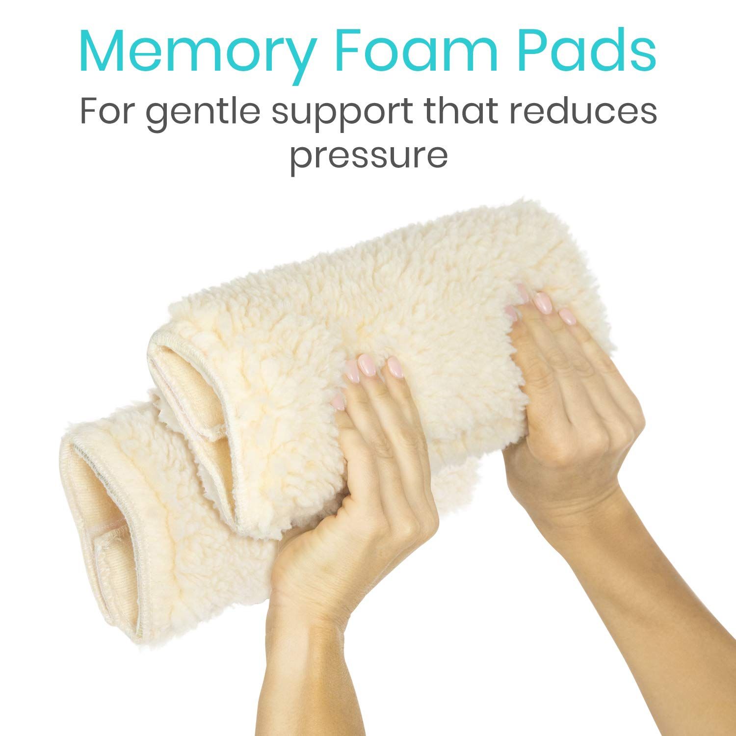2pc Memory Foam Sheepskin Pad for Office & Transport Chair - Soft Support Cushion Accessories for Padded Arm Rest, Kids, Adults — image 2