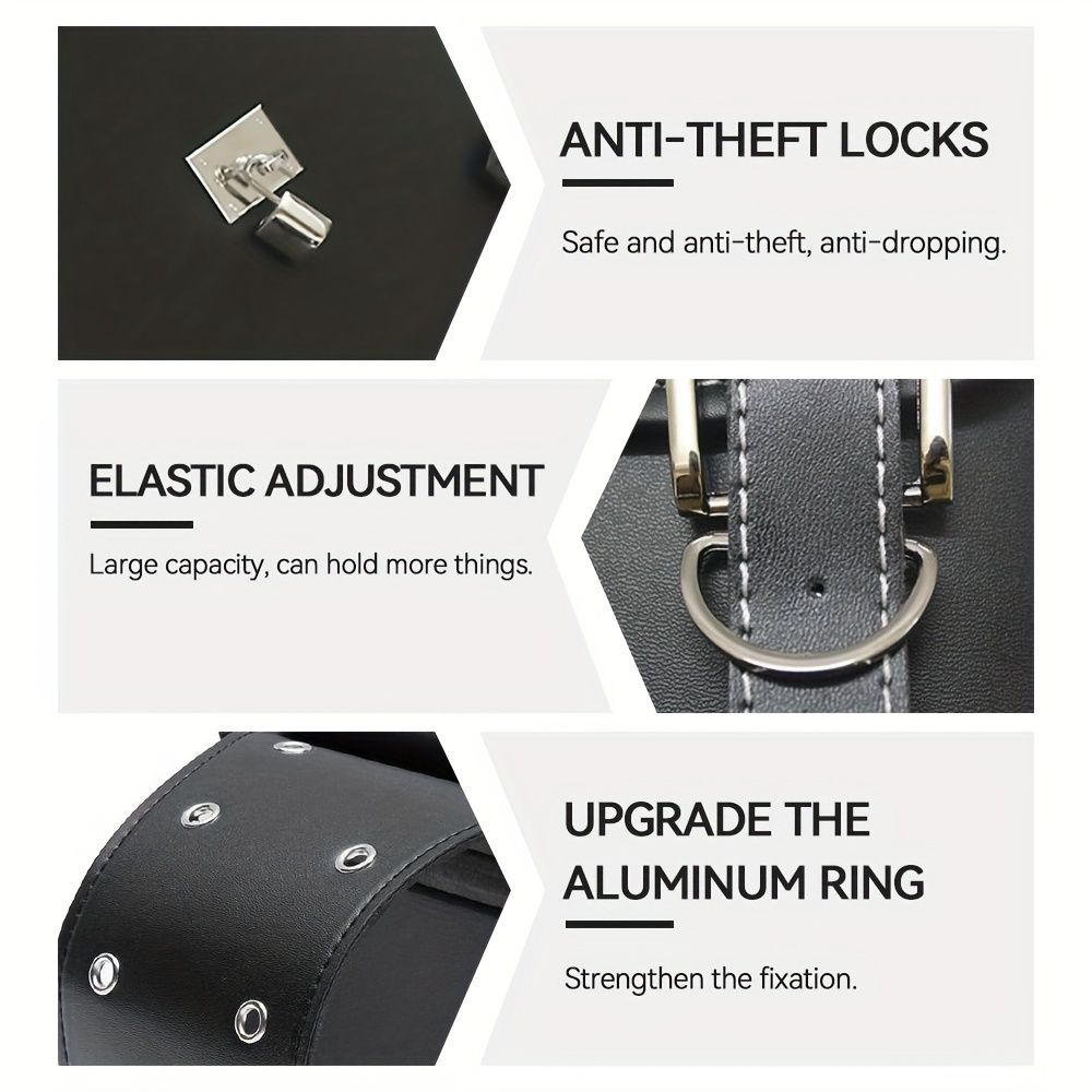motorcycle side bags, water bottle bag, PU leather, combination lock, motorcycle accessories, durable side bags, secure storage, Australian market — image 3