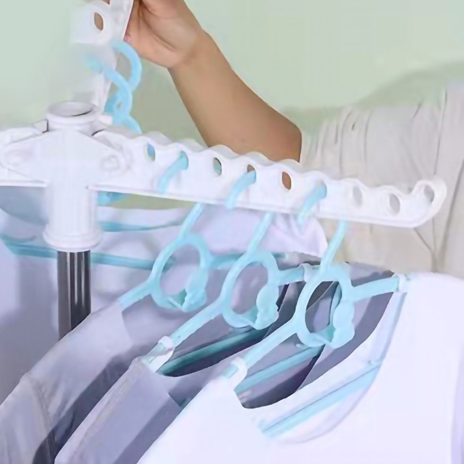 Clothes Drying Rack 360 Degree Rotating Folding Design Reliable Load Bearing Stainless Steel Laundry Accessories A Layer of White — image 3