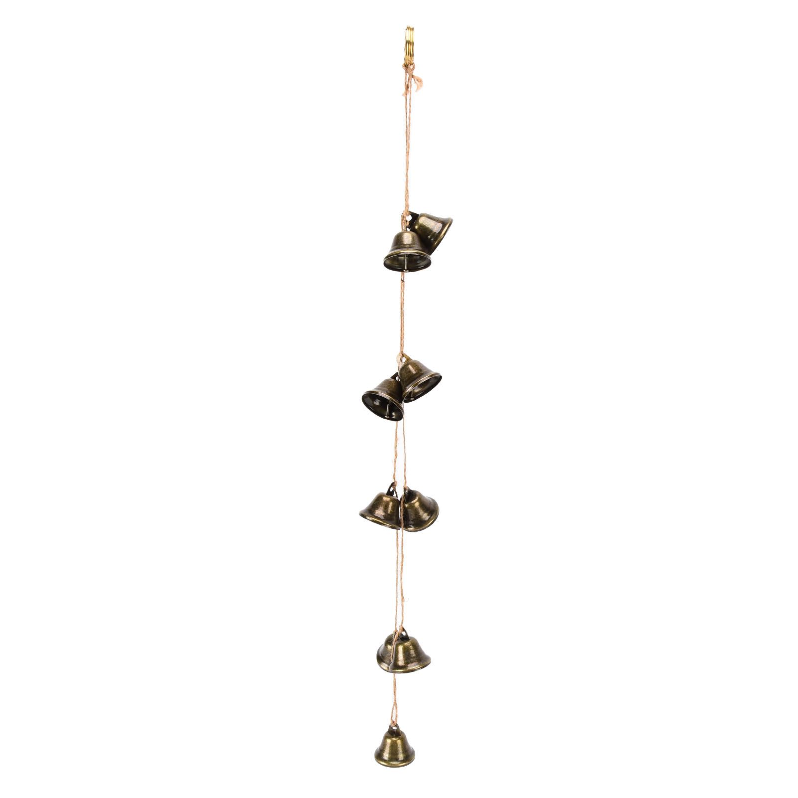 Hanging Bells String Handicrafts Decorative String of 9 Iron Vintage Christmas Bells for Home Office Wall — image 4