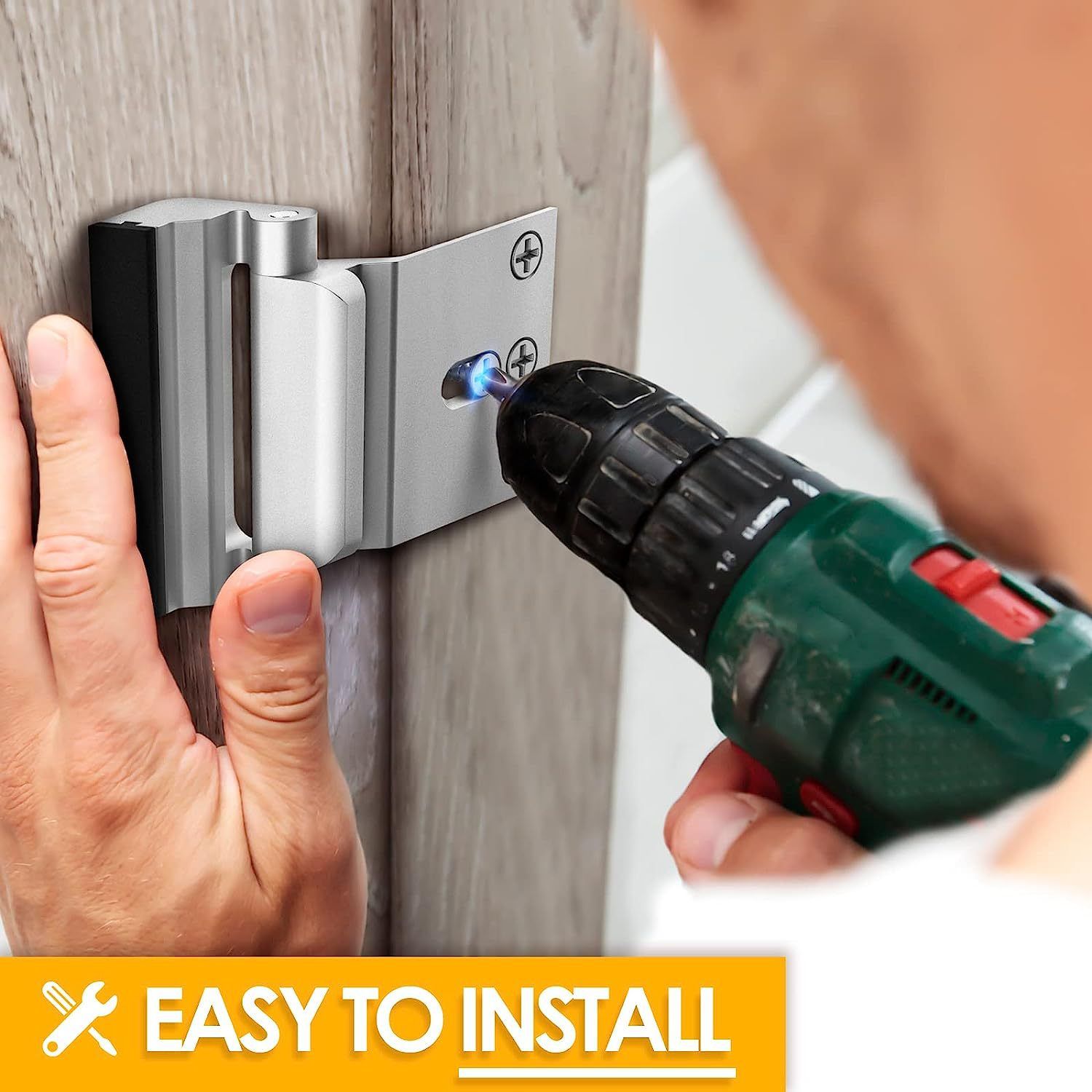 2PC Home Security Door Reinforcement Lock, Childproof Safety Door Lock Latch Inside Stopper, Add High Security โ image 2