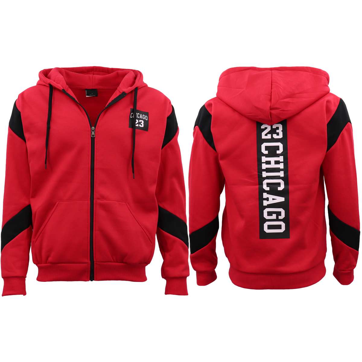 Men's Fleece Zip Up Hoodie Shirt Chicago Bulls 23 Michael Jordan Sweat Jacket, Yellow, L β image 5