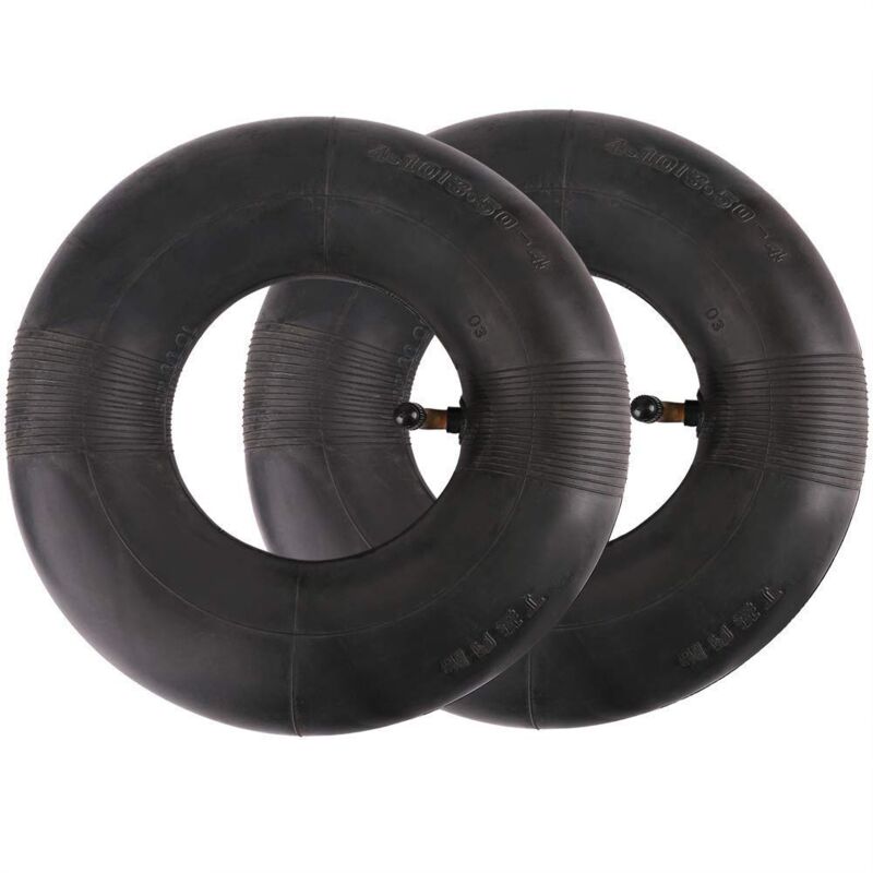 2 pcs 4.10/3.50-4 Inch Inner Tube Tire For Hand Truck, Trolley, Hand Cart, Garden Cart, Lawn Mower, Replacement Tube
