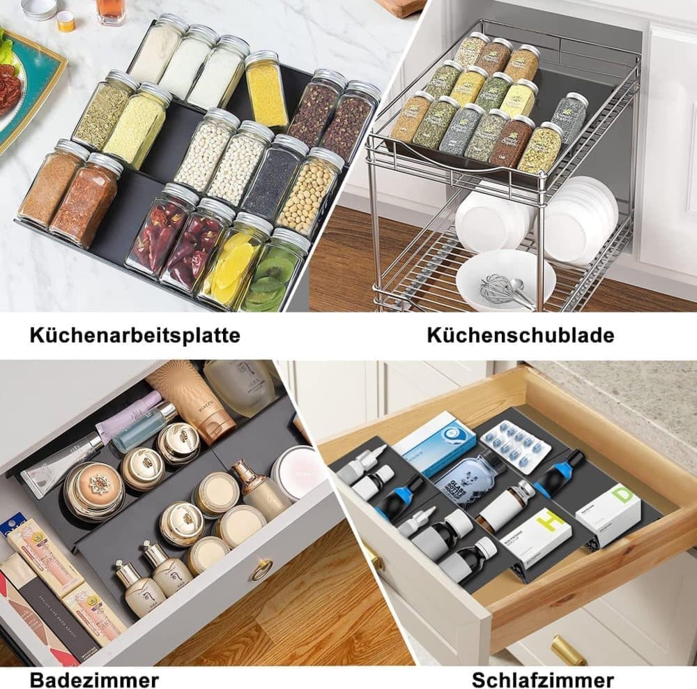6-Piece Adjustable Spice Rack for Kitchen Storage, Compatible with Jars — image 4