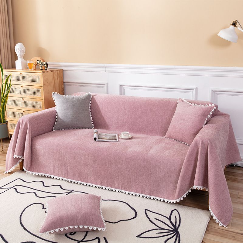 Sofa Cover Chenille Nylon Multipurpose Machine Washable Couch Slipcover for All Seasons Pink 180x300cm/1.97x3.28yd โ image 5