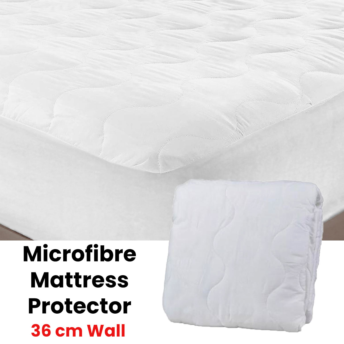Essentially Home Living Microfibre Quilted Fitted Mattress Protector - DOUBLE — image 2
