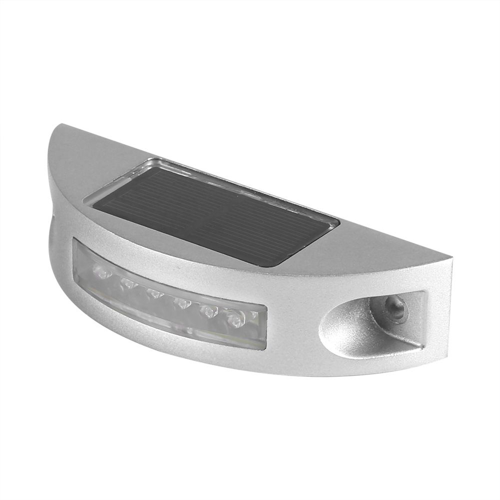 Casting Aluminum Solar Power 6 LED Waterproof Driveway Pathway Light Road Step Lamp White — image 2