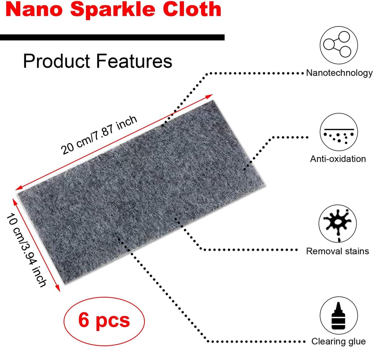 6 Pieces - Car Paint Scratch Remover Scratch Repair Cloth - Microfiber Cloths Professional - Nano Sparkle Cloth - Nano Scratch Cloth Clean Tool Repair — image 5