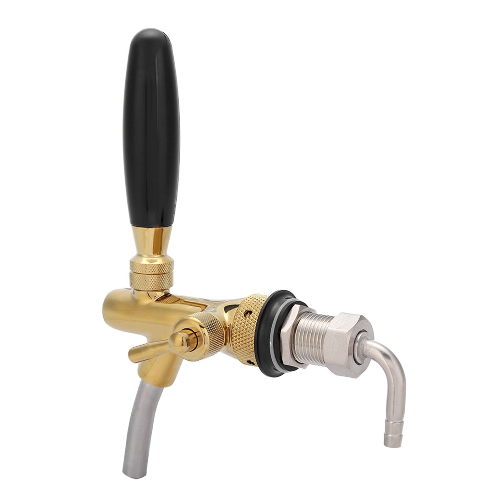 G5/8 Chrome Plating Stainless Steel Adjustable Beer Dispenser Tap Faucet for Home Bar(Gold) — image 5