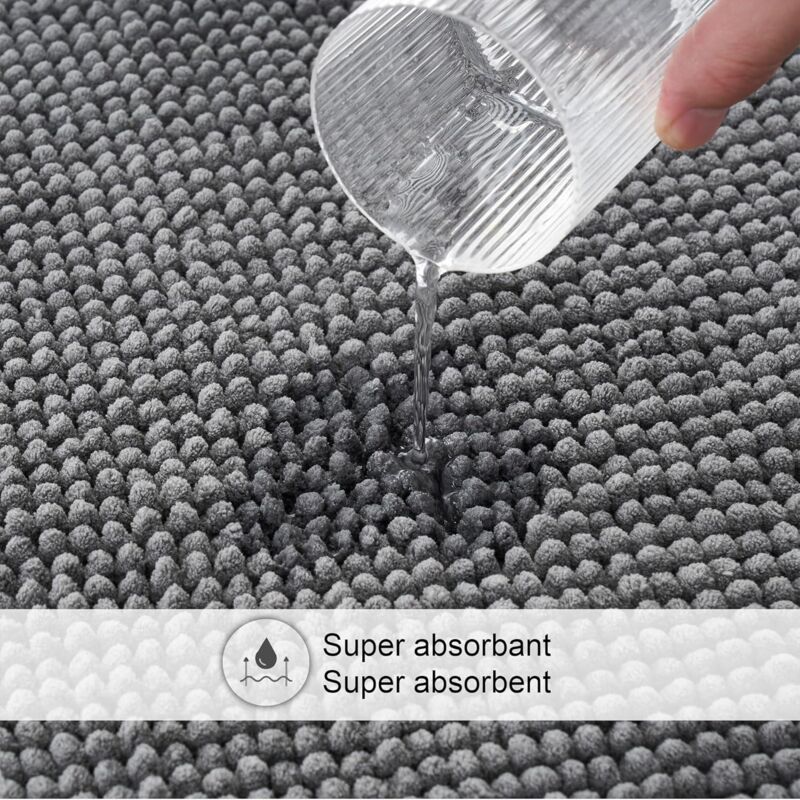 Non-Slip Chenille Bath Mat Super Absorbent And Machine Washableable For Bathroom, Shower, Bathtub Or As A Toilet Mat — image 2