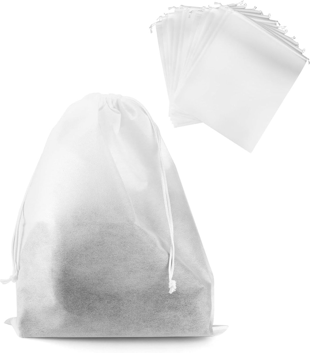 Drawstring Dust Cover - 6-Piece Breathable Non-Woven Large Size Storage Bag - For Handbags, Tote Bags & Shoes - 50 × 40cm