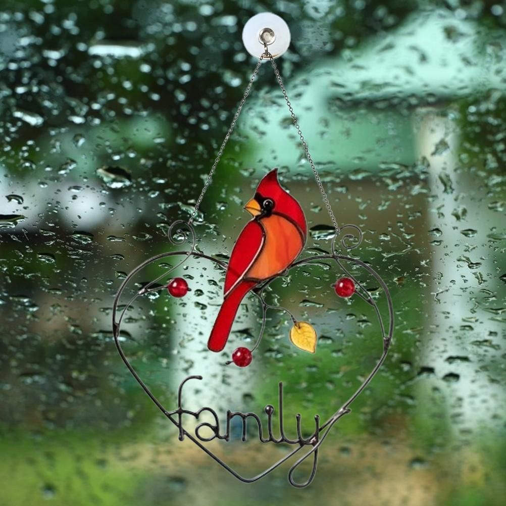 Stained Window Panel Hanging Bird Ornaments Window Suncatcher for Home Decoration — image 5