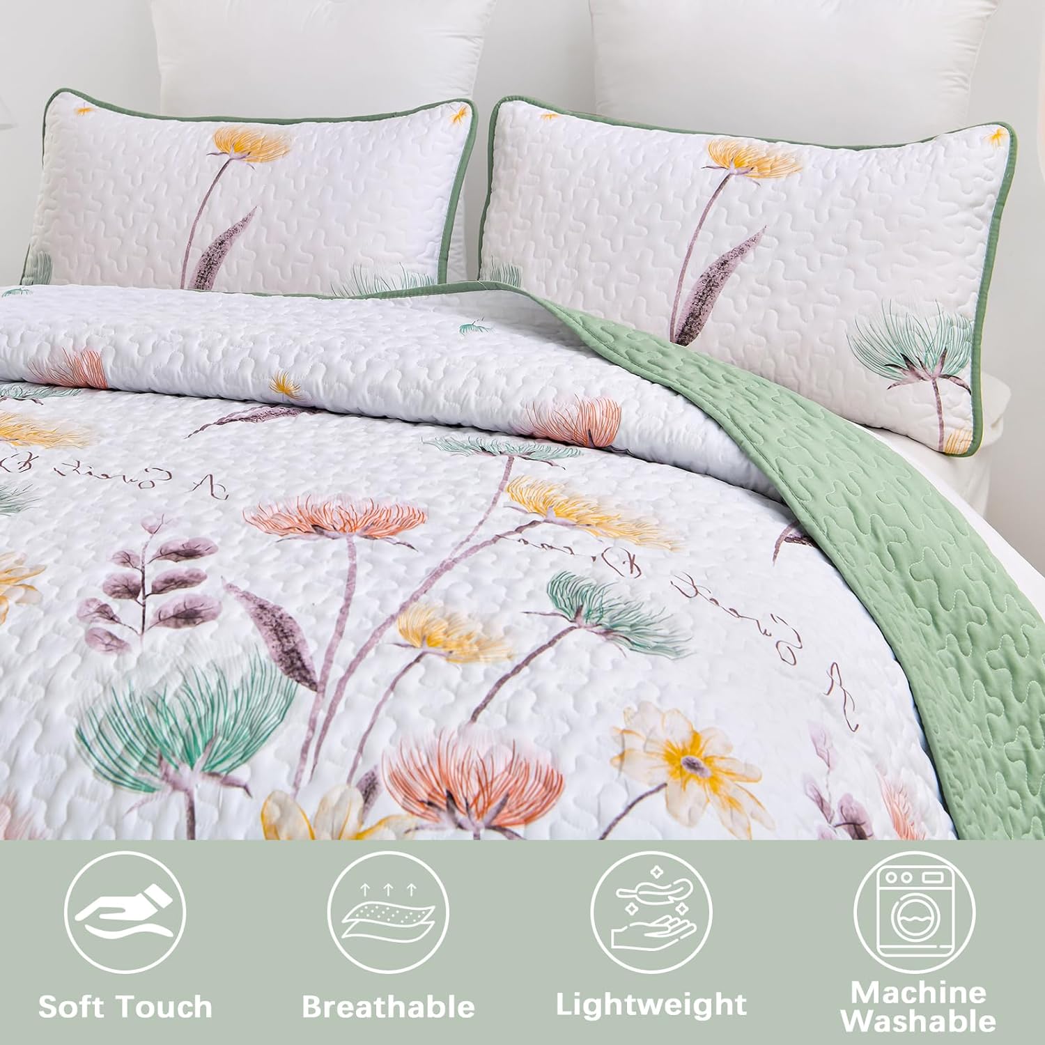 Intricate Quilted Coverlet and Pillowcases Set: A Work of Art for Your Bedroom - Queen size โ image 3