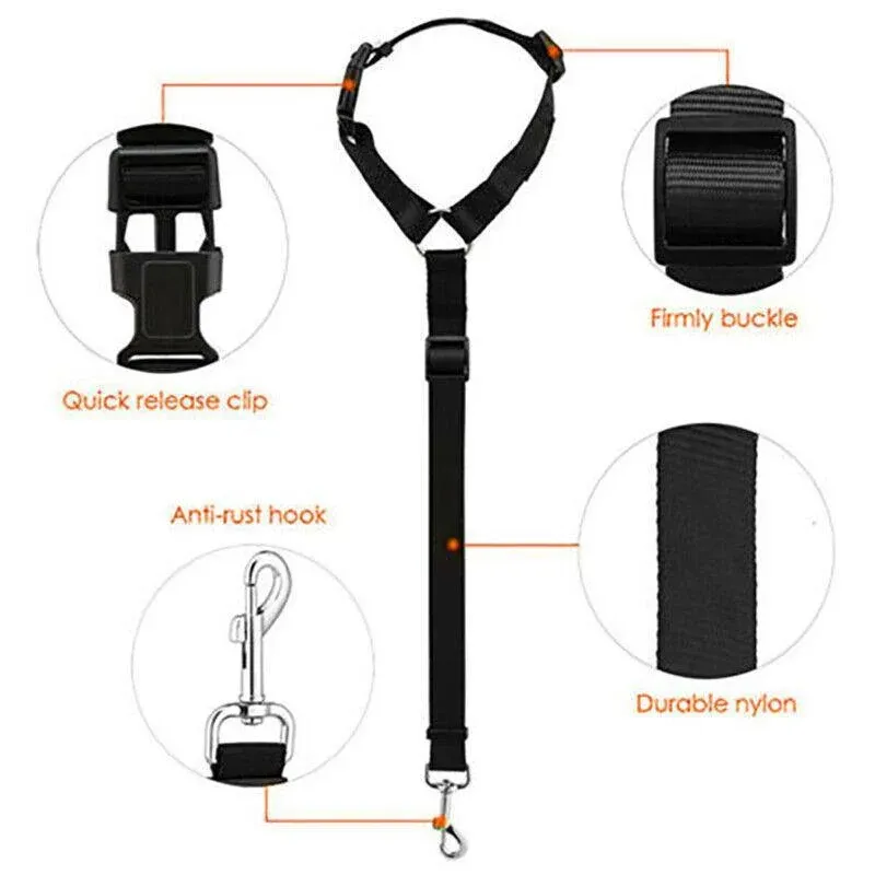 Dog Pet Safety Seat Belt Clip For Car Vehicle Seatbelt Adjustable Harness Lead - Red — image 4