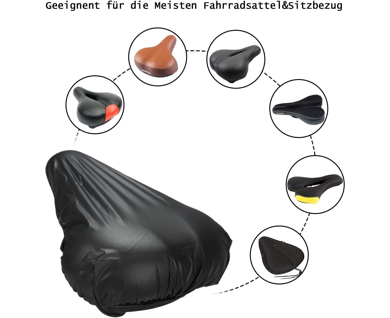 Bicycle Seat Cover, 2pcs Saddle Pad Bicycle, Elastic Waterproof Bicycle Saddle Cover (Black) โ image 4
