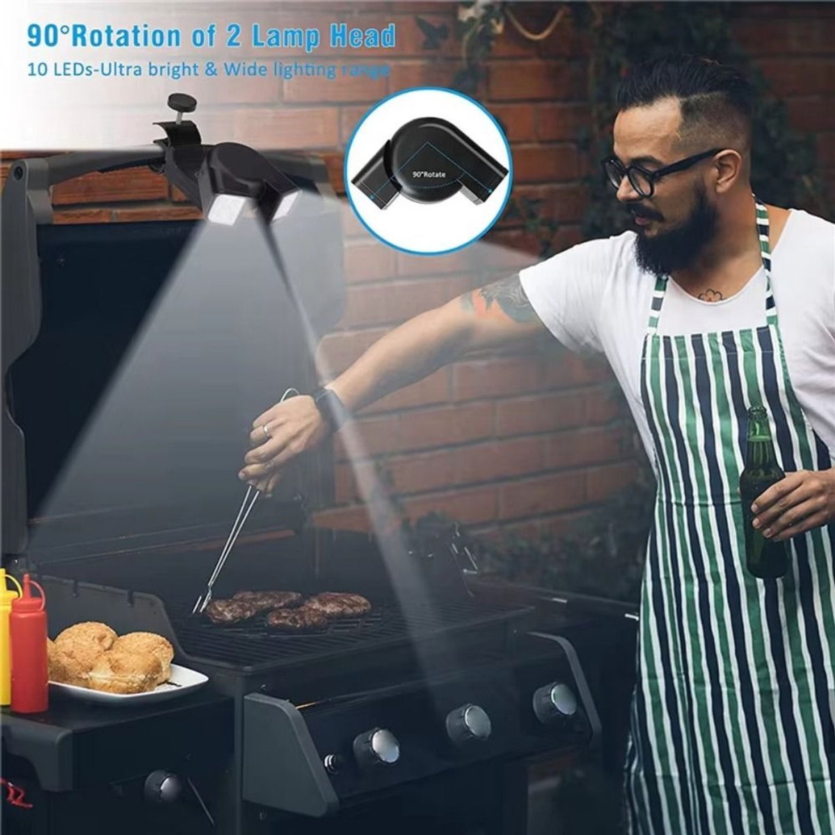 Grill lighting, Grill accessories, Bright double lamp, Cooking grill circulation light — image 4