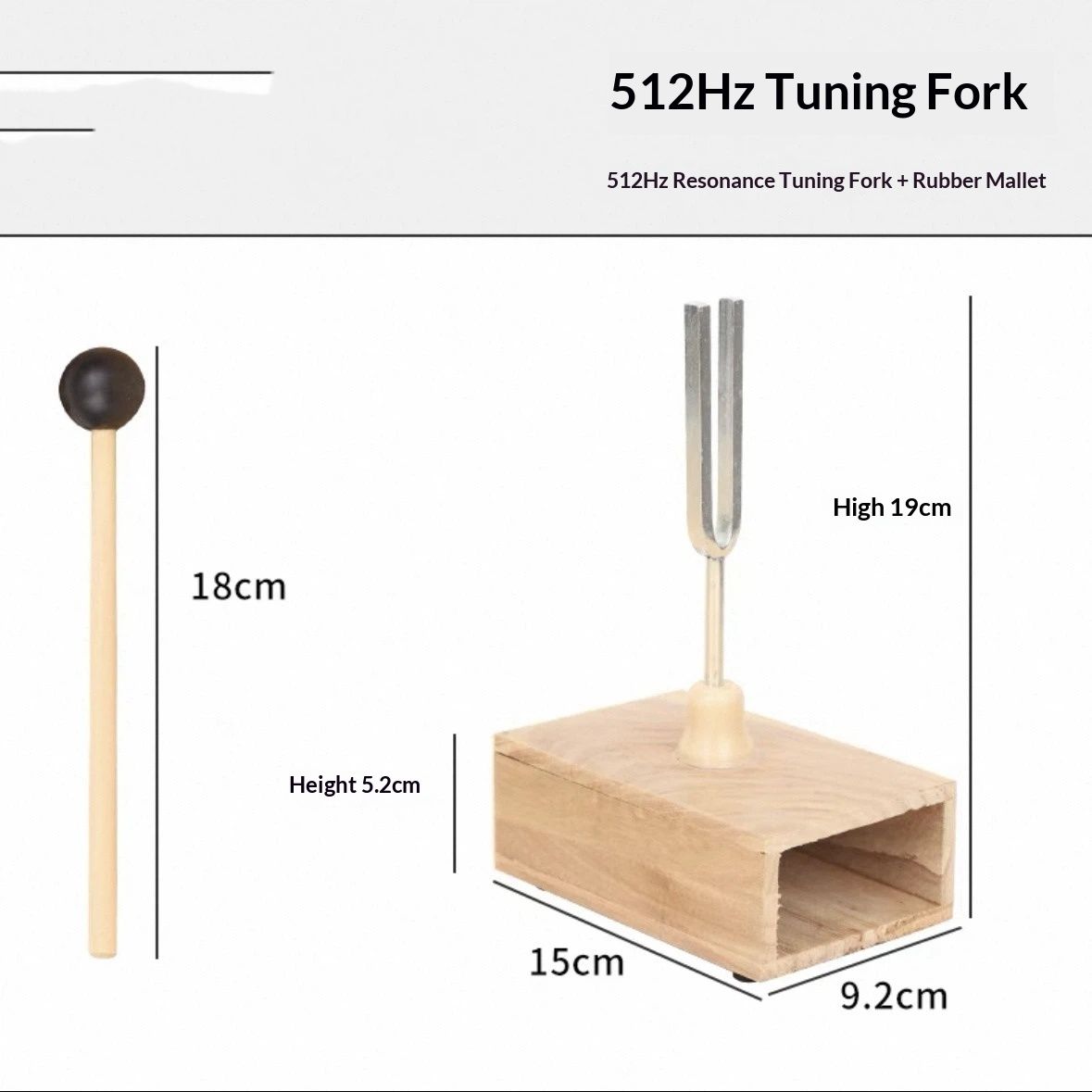 512 Hz Tuning Fork with Resonance Box, Aluminum Alloy, Wooden Speaker, Ideal for Sound Healing, SPA Aromatherapy, Tuning Fork Resonance Teaching, Hearing — image 2