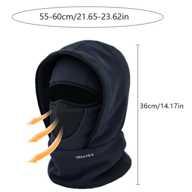 Fleece-Lined Winter Balaclava, Windproof and Breathable Face & Neck Warmer for Cycling and Outdoor Sports - Red — image 3