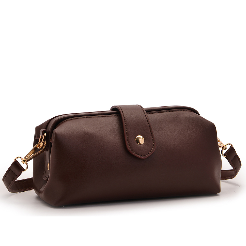 Coffee Chic Vintage Inspired PU Leather Crossbody Bag - Small Frame Doctor Style Purse with Adjustable Strap โ image 4