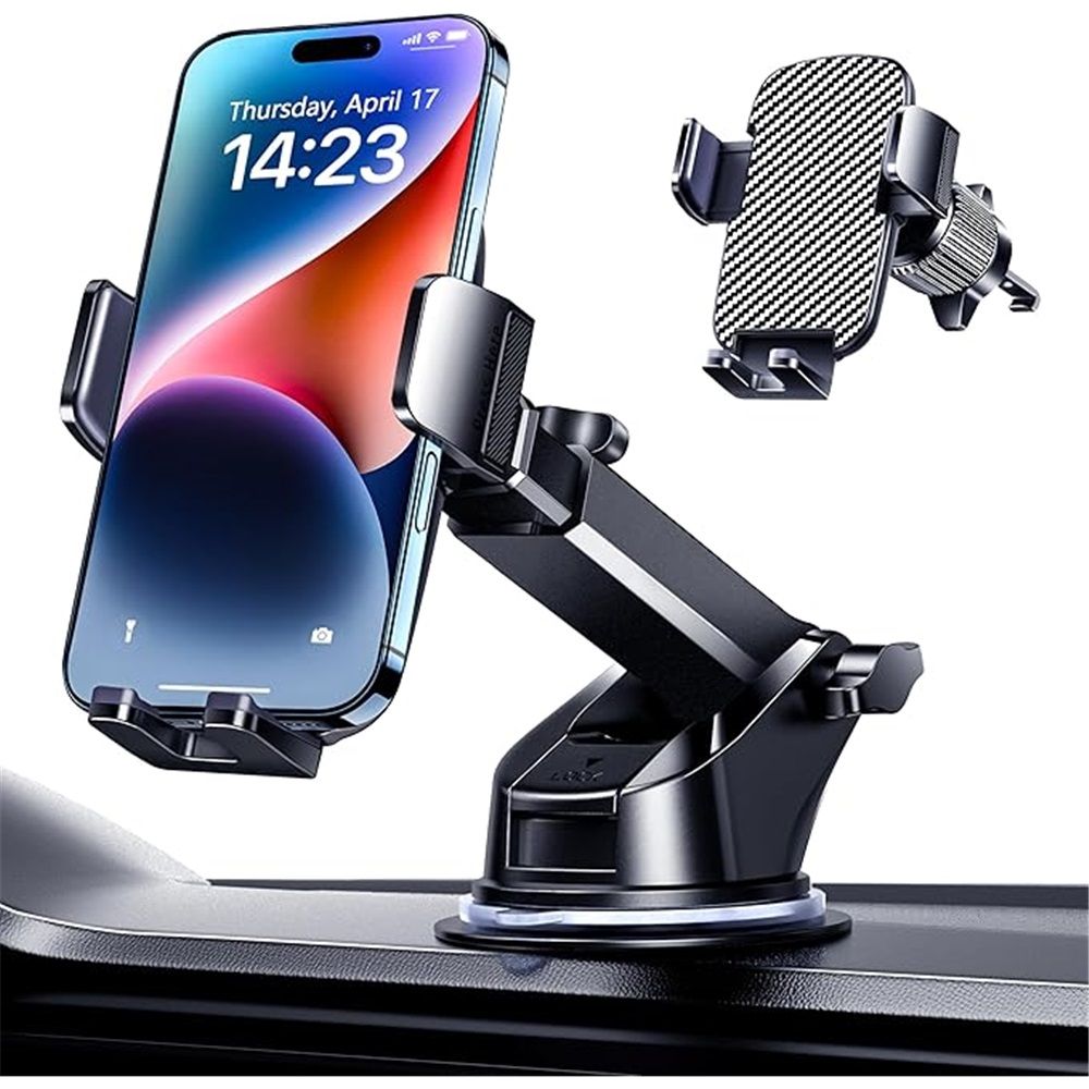 Grade Car Phone Holder - [Ultra Strong Suction] 3-in-1 Phone Mount for Dashboard, Windshield & Air Vent, Super Stable Universal Car Accessories for iPhone & — image 3