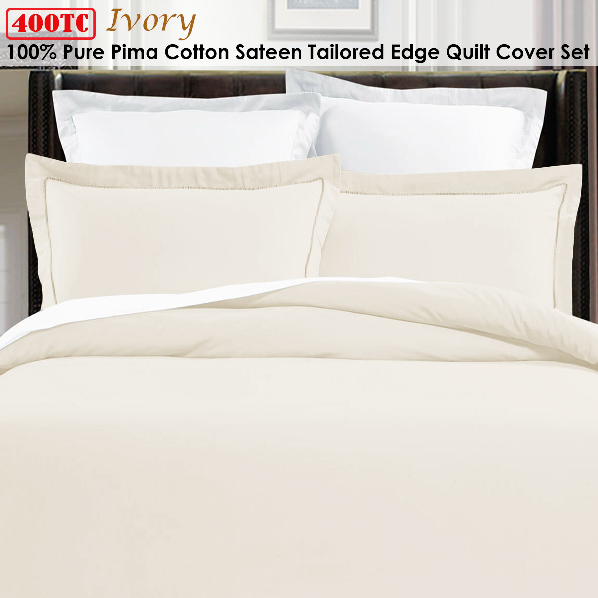 Grand Aterlier Pima Cotton Ivory Quilt Cover Set King — image 2