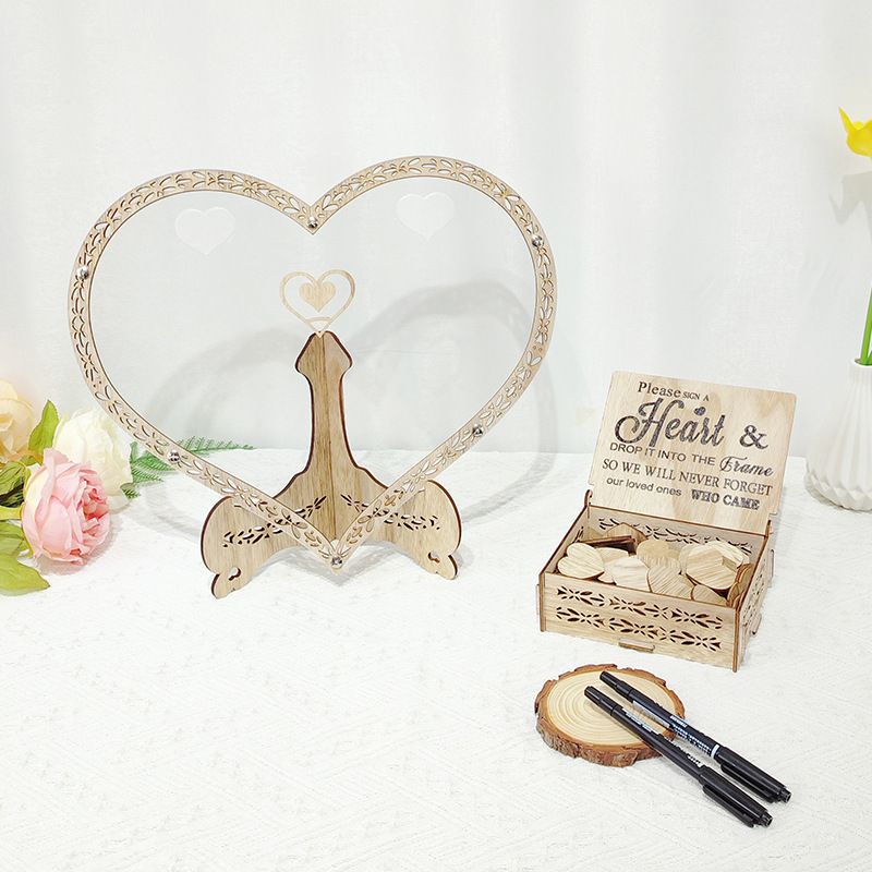 Wedding Fingerprint Guest Book Alternative,with Box and Small Hearts,Personalized Heart Drop Guest Sign