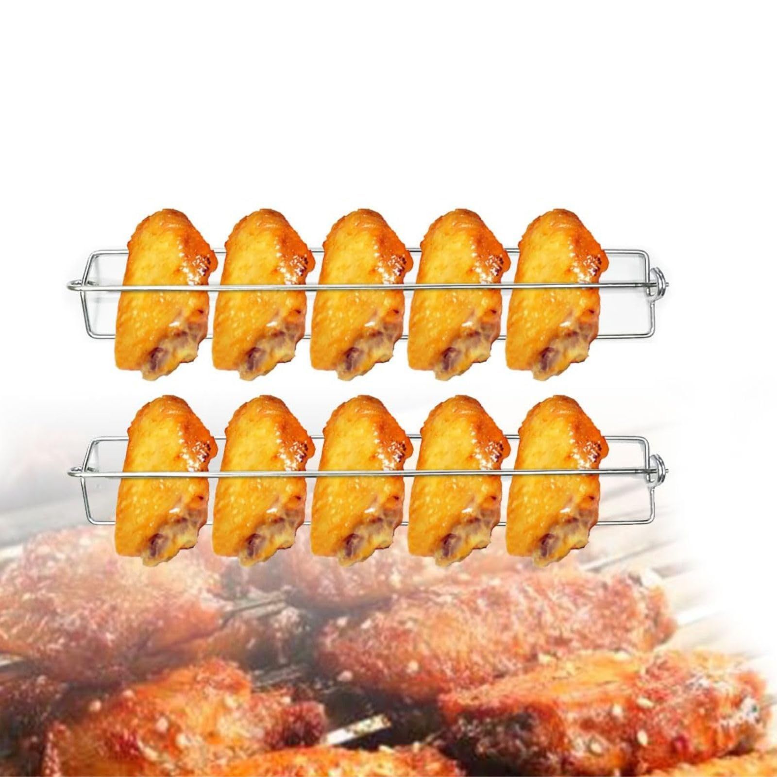Clamping Wing Rails for Grilling Chicken Wings — image 4