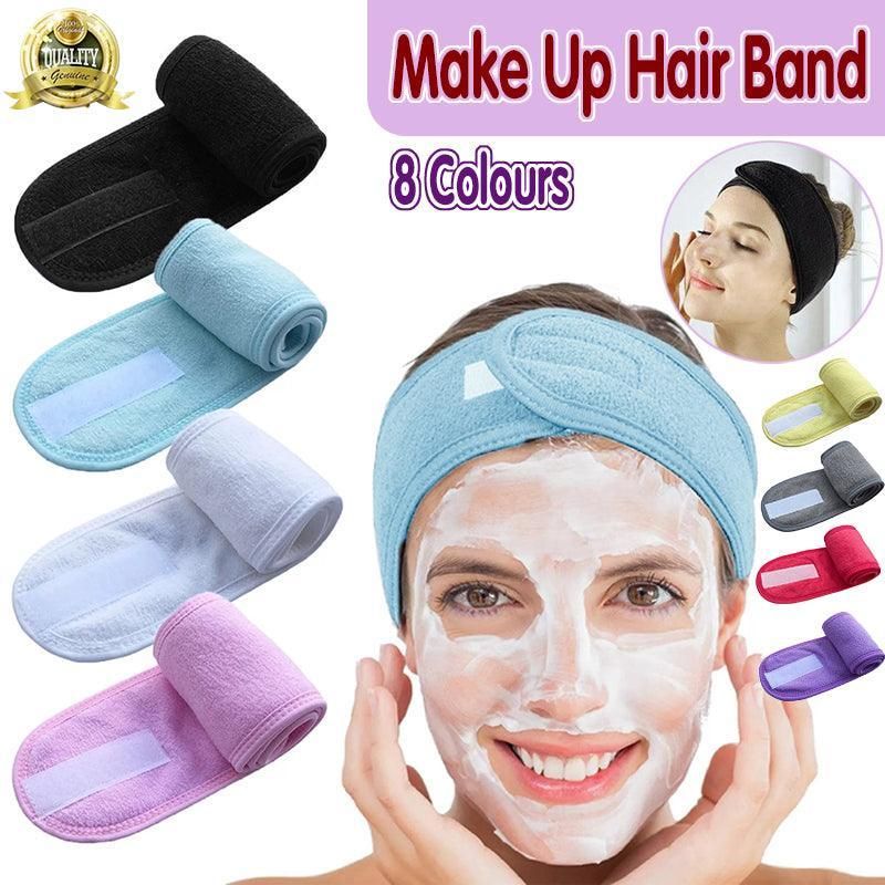 8-Colours Wrap Head Band Hairband Hair Band Adjustable Facial Make Up Face Wash Au - Blue — image 2