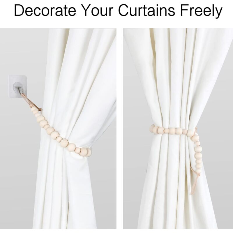 2 Pieces Bohemian Curtain Holdbacks, Curtain Tiebacks, Curtain Holdbacks - For Wall, Farmhouse, Window, Bedroom, Dining โ image 2