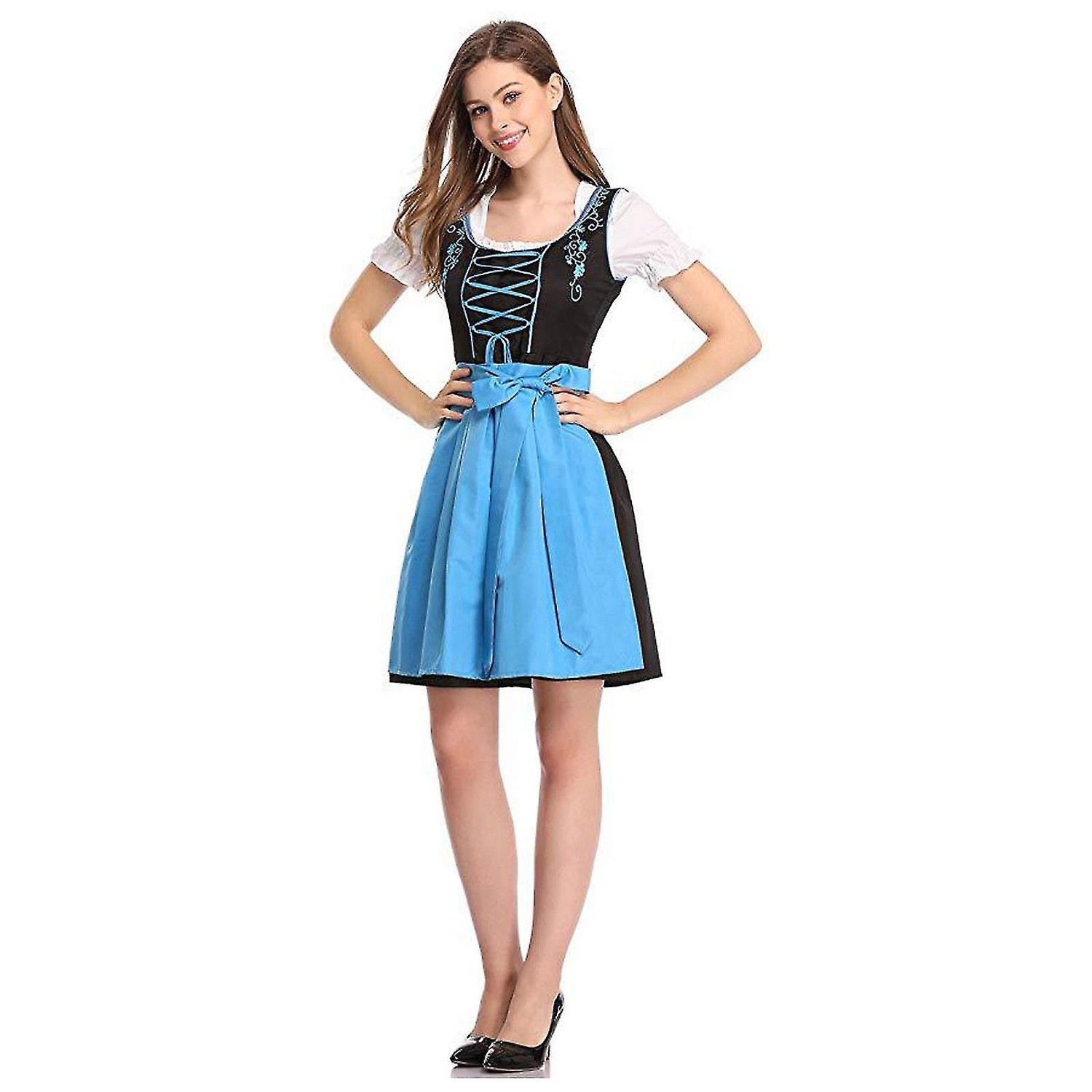 German Munich Oktoberfest Costume Women's Costume Traditional Bavarian Beer Carnival Fraulein Cosplay Maid Costume Set - Purple - Perfect Purple XXL — image 4
