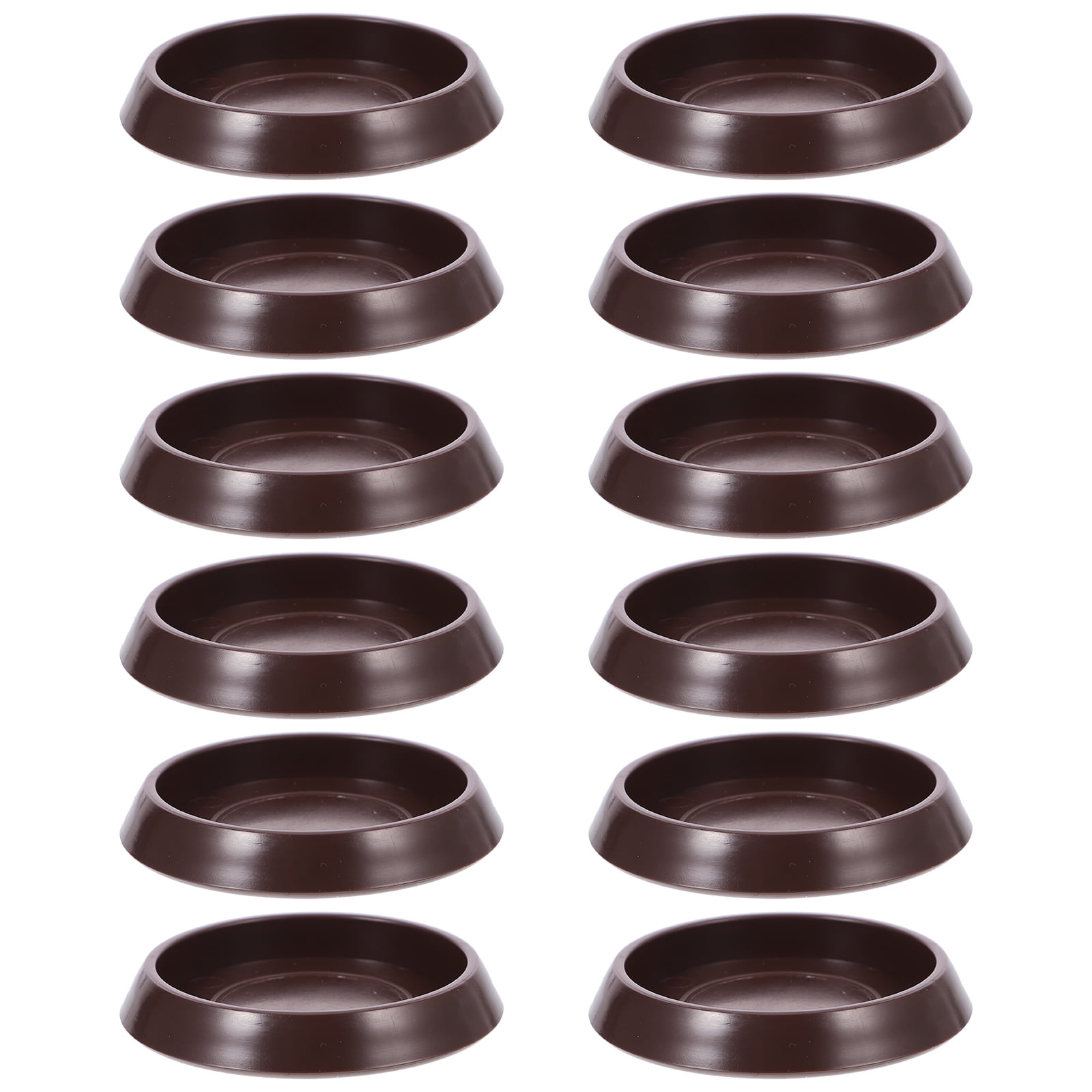 Round Furniture Castor Cup Set: 12pcs Non Skid Wheel Caster Cups Furniture Pad Floor Protectors Caster Cups 12.00X4.00X3.00CM Brown — image 2