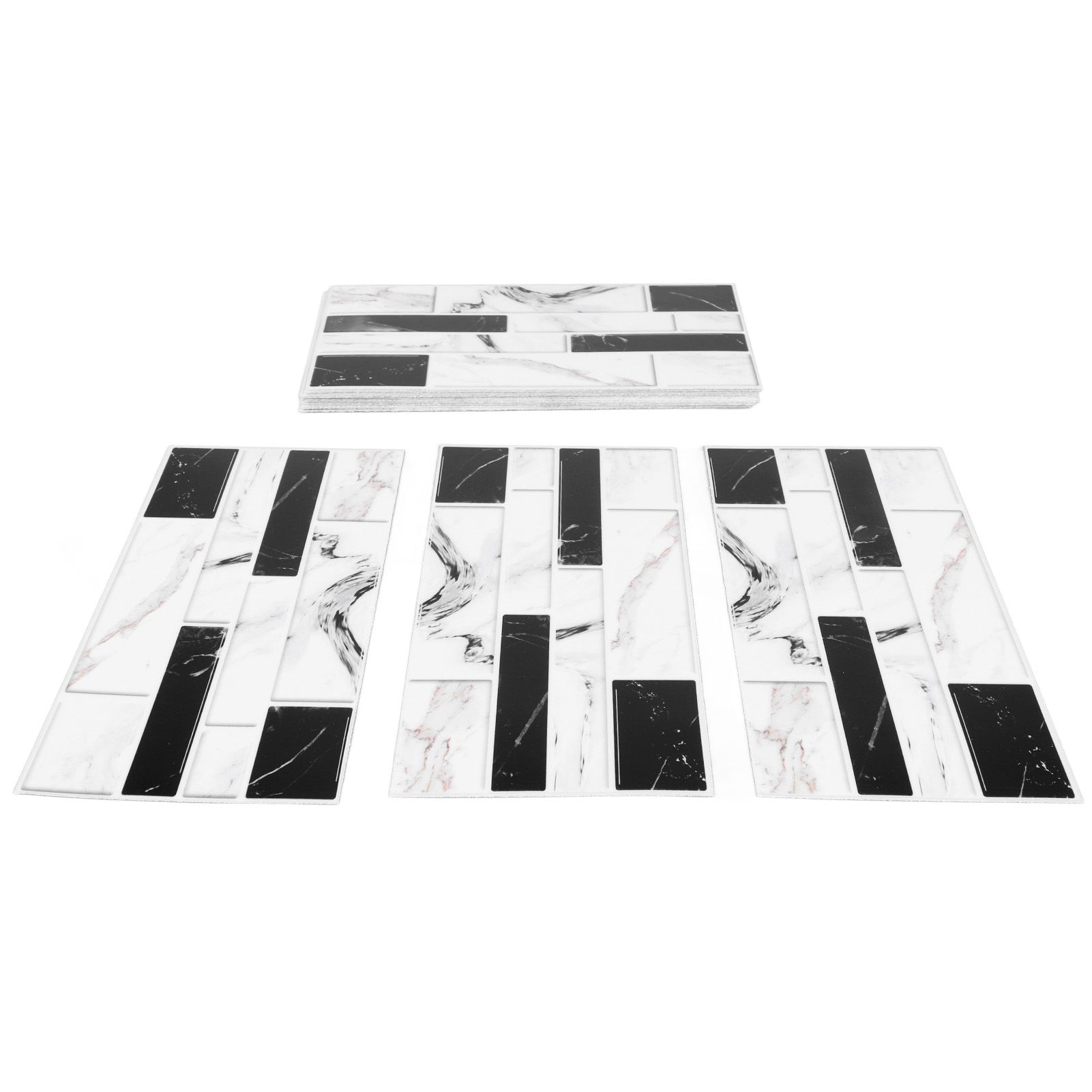 27PCS Kitchen Wallpaper Tile Self Adhesive PVC Wear Resistant White Black Faux Brick for Home Bathroom โ image 3