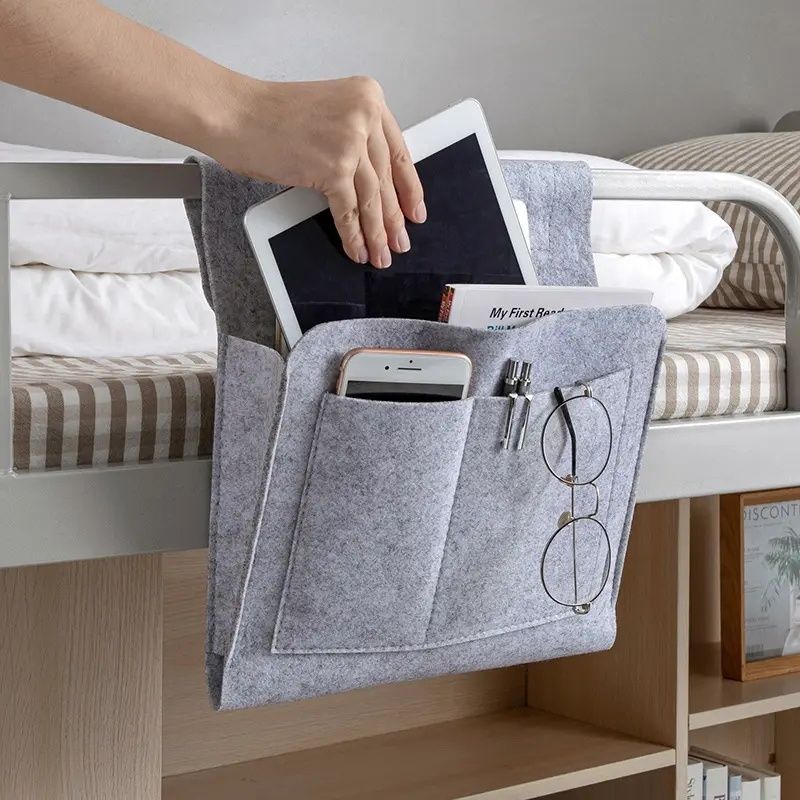 Felt Storage Bag Pouch Bed, Dark Grey — image 2