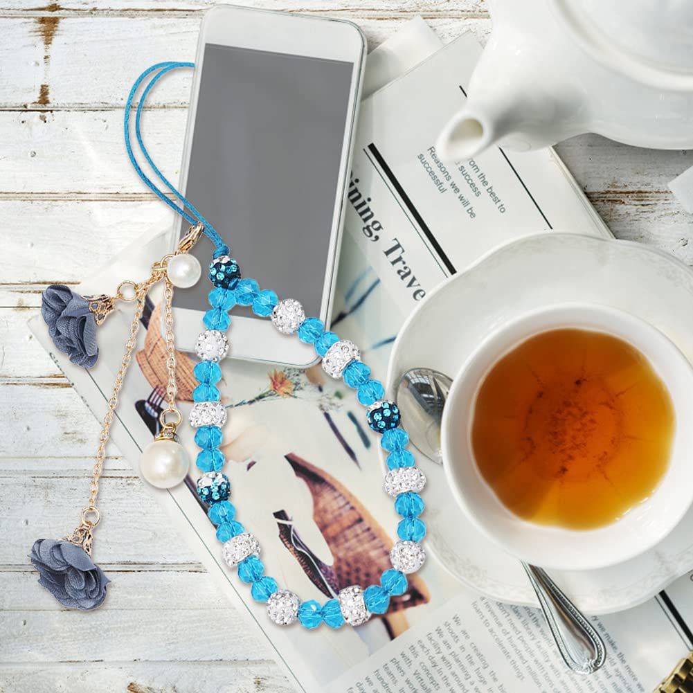Cell Phone Straps Crystal Flower Charm Phone Lanyard Pocket Keychain Strap Key Purse Decoration for Woman โ image 5