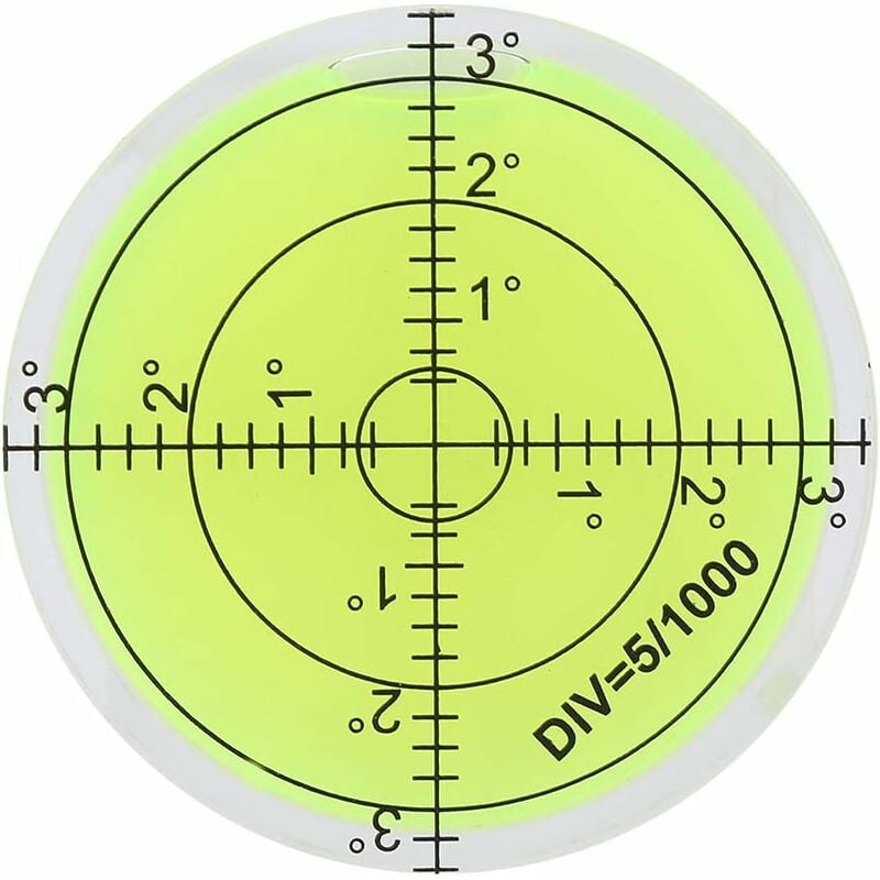 Round spirit level, 60mm diameter measuring tool, round vial with scale for balancing camera equipment — image 4