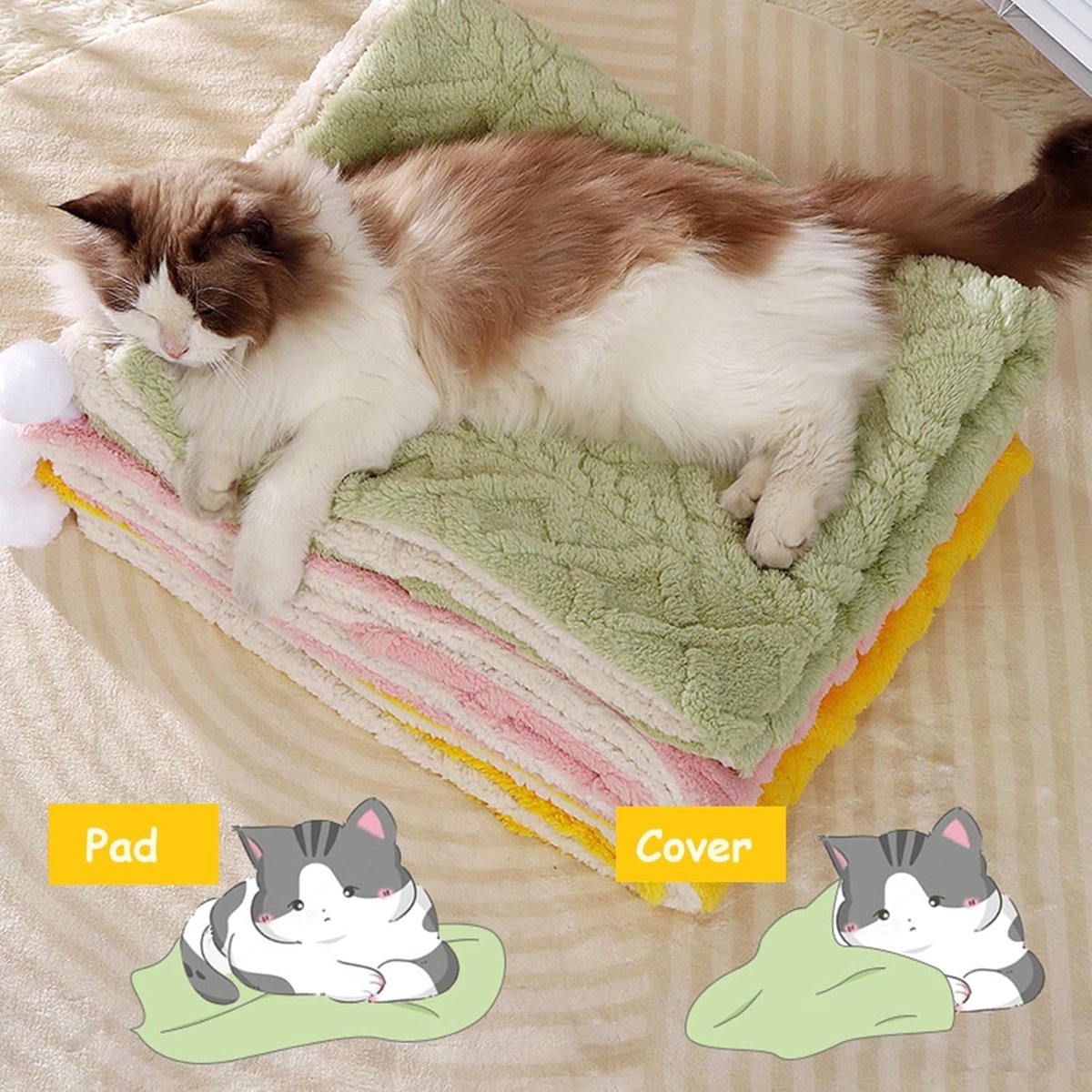 Pet Mat - Soft Pet Blanket - Warm Plush Blanket for Dogs and Cats - Comfortable & Cozy Sleep Blanket - 55 × 45cm — image 6