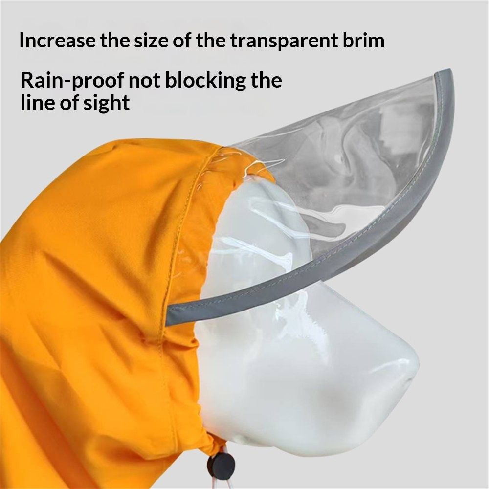 Dog Hooded Raincoat, Golden Retriever Rain Jacket Poncho Waterproof Clothes with Hood Breathable Four Legs Rain Coats for Large Huge Dogs Orange — image 3